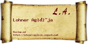 Lohner Aglája névjegykártya